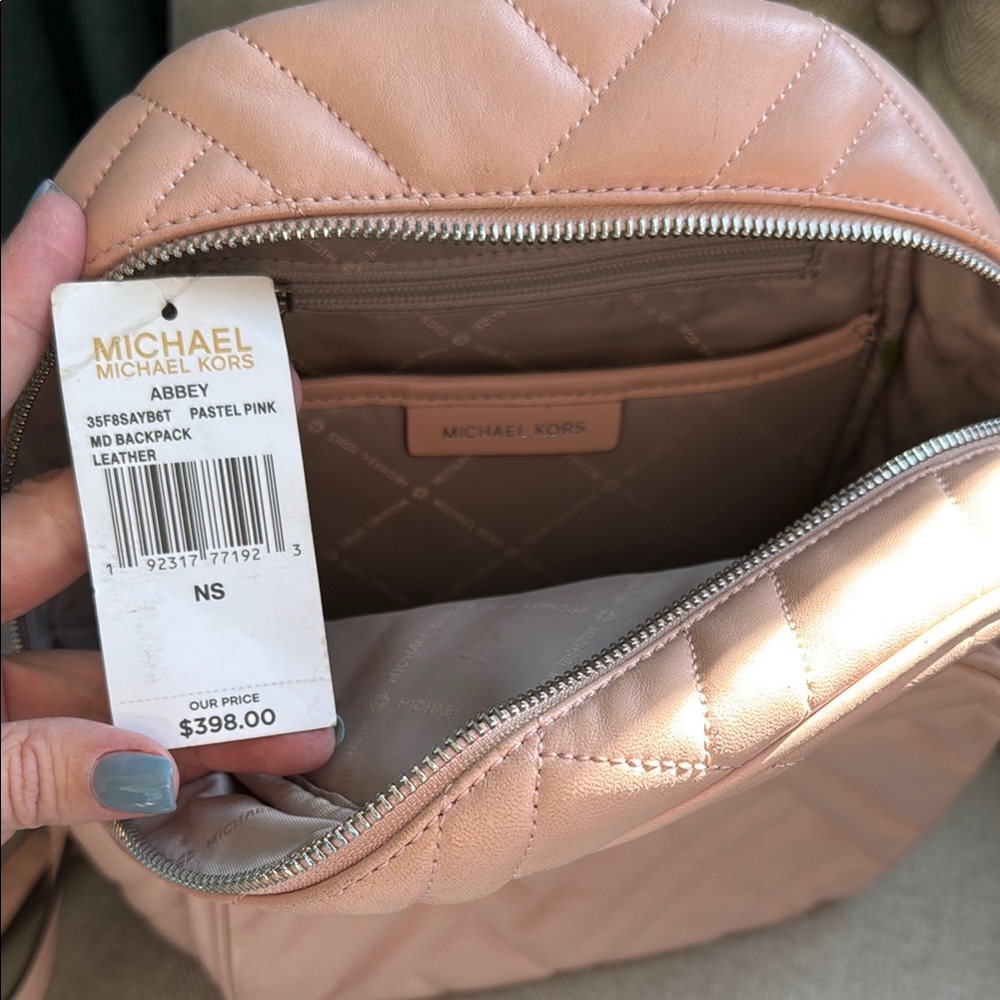 Michael Kors Pink Quilted Backpack